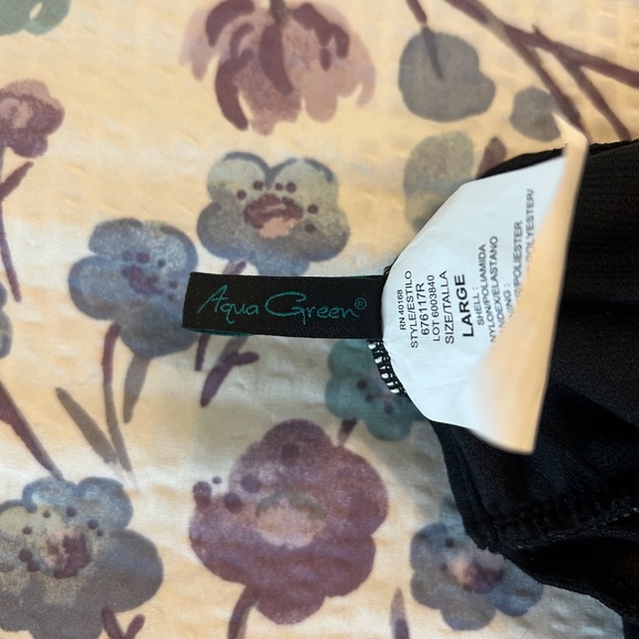 "Aqua Green" Black Women's One Piece Swimsuit Swimwear Waist‎ Over the Shoulder - Picture 6 of 8